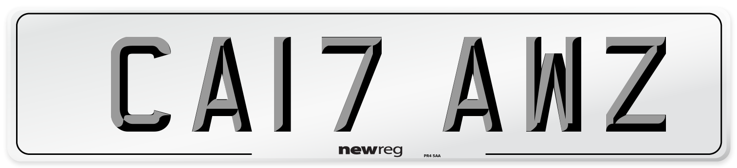 CA17 AWZ Number Plate from New Reg